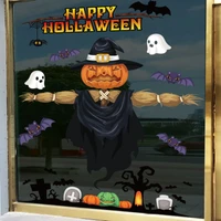 Decal 2 Mặt Trang Trí Halloween Bù Nhìn Bí Ngô Đáng Sợ