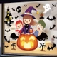 Decal 2 Mặt Trang Trí Halloween Cô Bé Phù Thủy Và Bí Đỏ Vui Nhộn