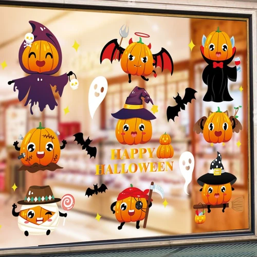 Decal 2 Mặt Trang Trí Halloween Những Quả Bí Ngô Vui Nhộn