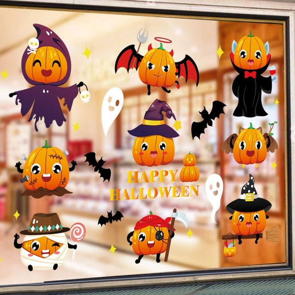 Decal 2 Mặt Trang Trí Halloween Những Quả Bí Ngô Vui Nhộn
