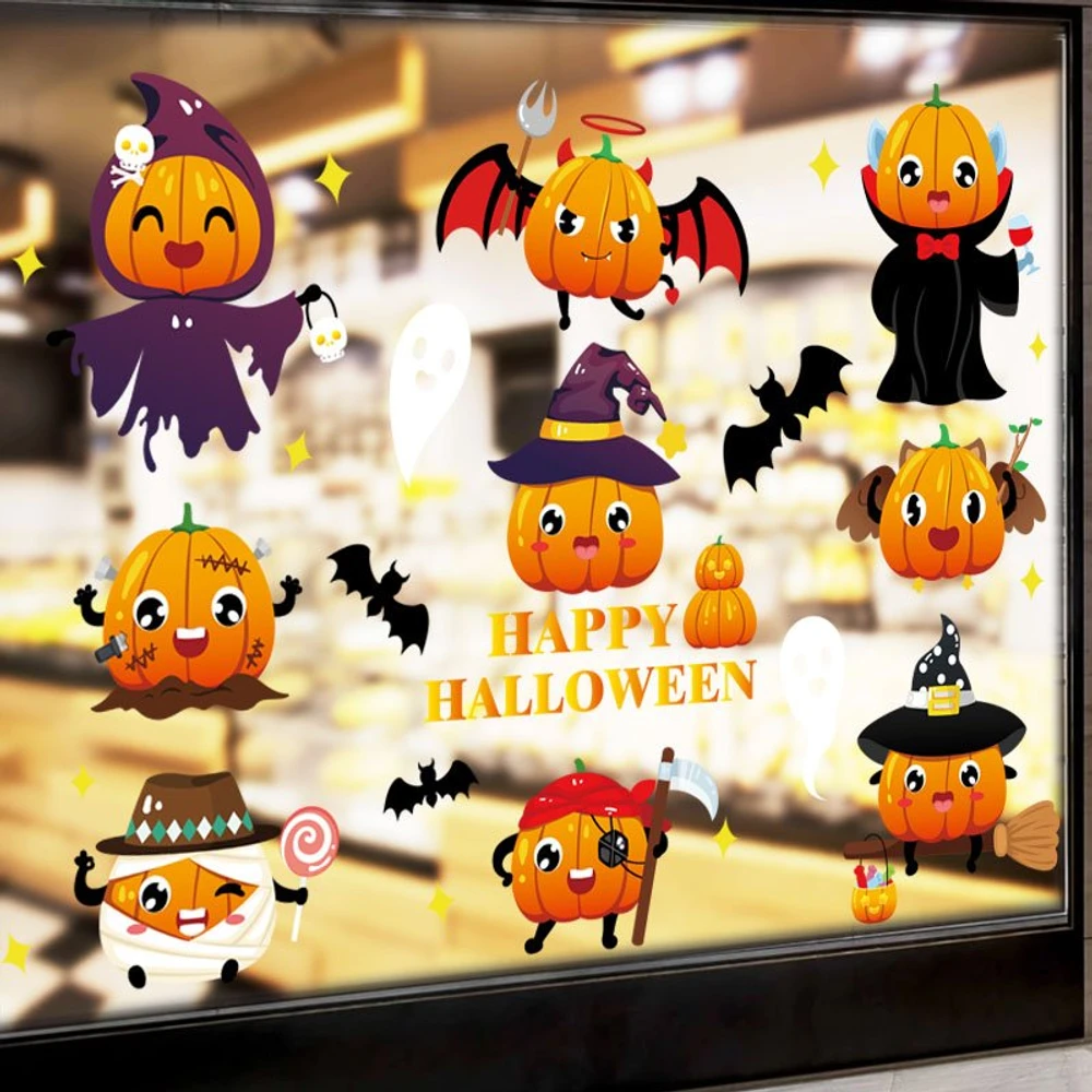Decal 2 Mặt Trang Trí Halloween Những Quả Bí Ngô Vui Nhộn