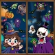 Combo 2 tấm decal 2 mặt trang trí halloween phù thủy và ma ca rồng