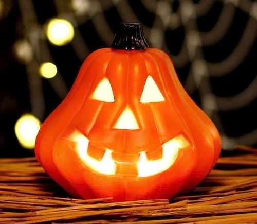 Phụ Kiện Trang Trí Halloween Đèn Led Bí Ngô Ma Quái Phát Sáng