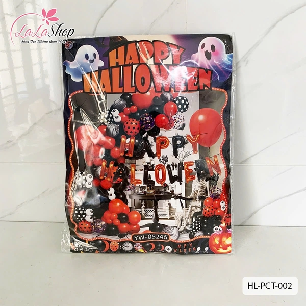 Sét Bong Bóng Trang Trí Halloween Bí Ngô Và Các Họa Tiết Đa Dạng