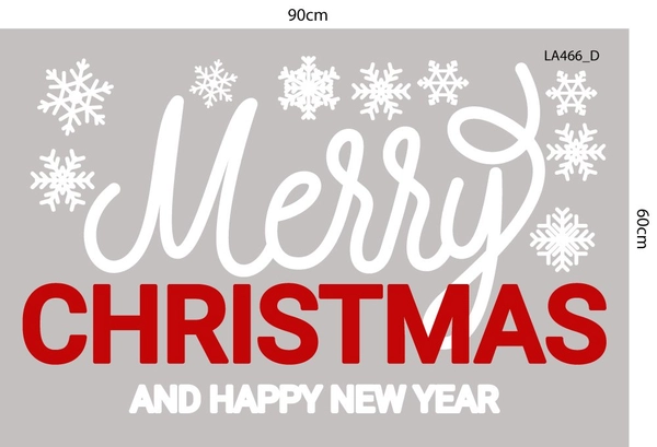 Combo Decal Trang Trí Noel Thành Phố Tuyết Trắng Và Người Tuyết Vui Nhộn