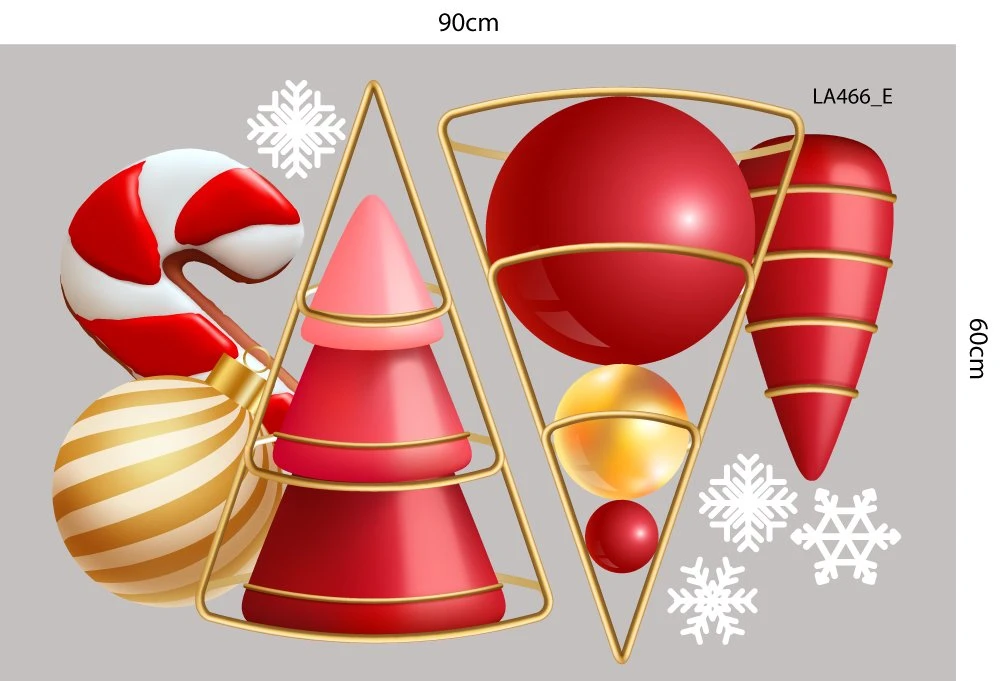 Combo Decal Trang Trí Noel Thành Phố Tuyết Trắng Và Người Tuyết Vui Nhộn