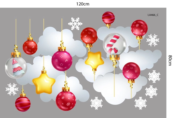 Combo Decal Trang Trí Noel Thành Phố Tuyết Trắng Và Người Tuyết Vui Nhộn