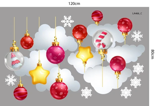 Combo Decal Trang Trí Noel Thành Phố Tuyết Trắng Và Người Tuyết Vui Nhộn