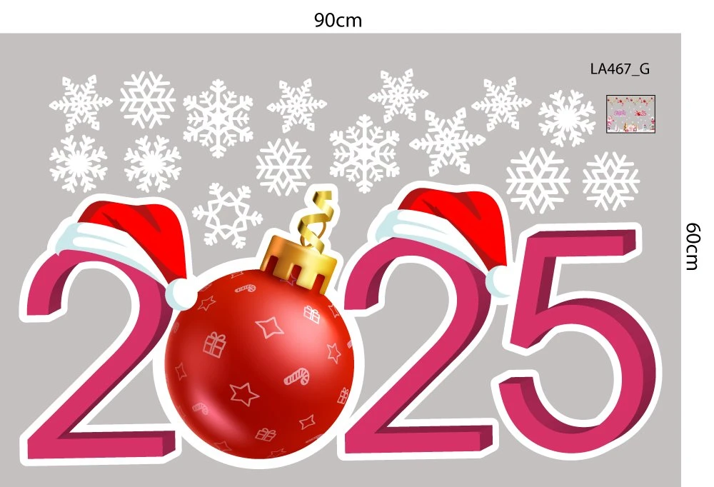 Combo Decal Trang Trí Noel Ông Già Noel, Gấu Trắng Và Những Người Bạn