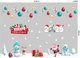 Combo Decal Trang Trí Noel Merry Christmas Gấu Trắng Và Ông Già Noel Vui Nhộn