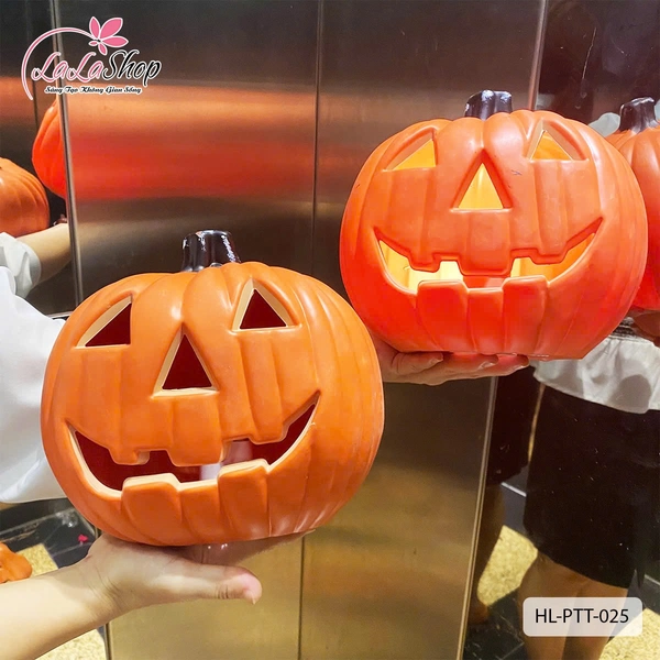 Phụ Kiện Trang Trí Halloween Đèn Bí Ngô Ma Quái Có Đèn Led Sáng