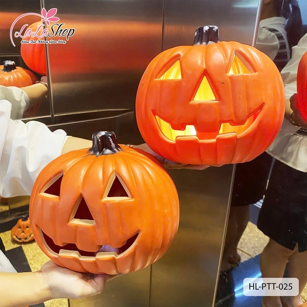 Phụ Kiện Trang Trí Halloween Đèn Bí Ngô Ma Quái Có Đèn Led Sáng