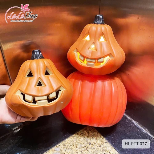 Phụ Kiện Trang Trí Halloween Đèn Led Bí Ngô Ma Quái Phát Sáng