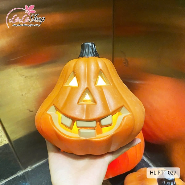 Phụ Kiện Trang Trí Halloween Đèn Led Bí Ngô Ma Quái Phát Sáng