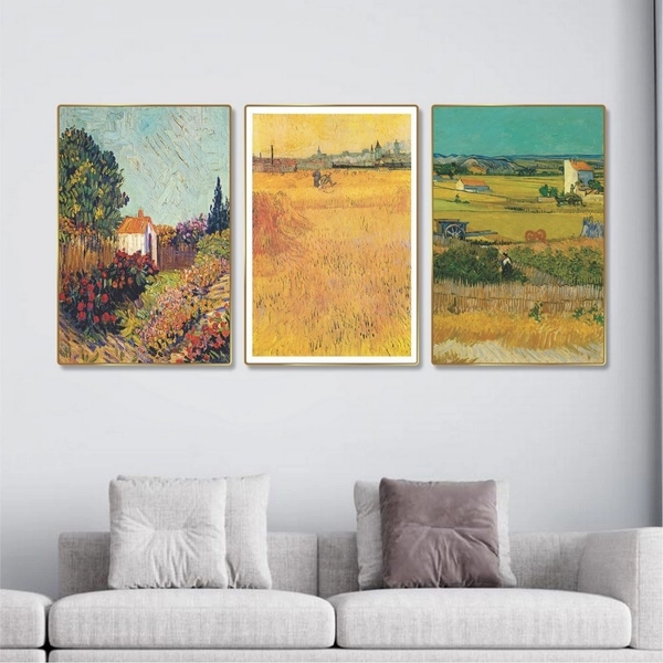 Tranh Treo Tường Tráng Gương Mùa Gặt Họa Sĩ Van Gogh Nghệ Thuật