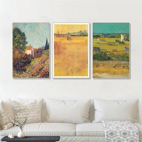 Tranh Treo Tường Tráng Gương Mùa Gặt Họa Sĩ Van Gogh Nghệ Thuật