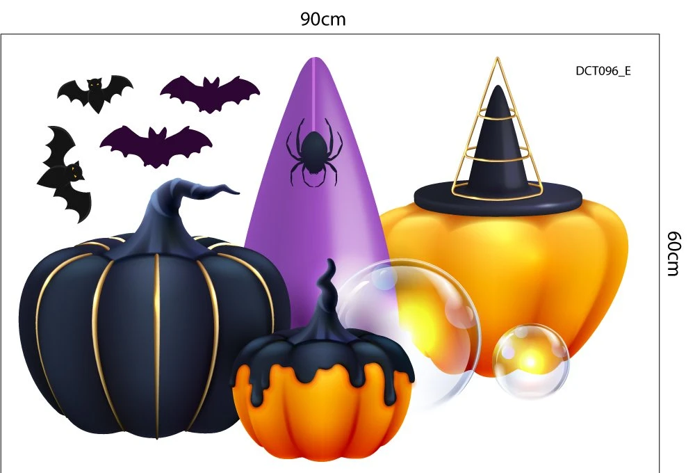 Combo Decal Trang Trí Halloween Những Quả Bí Ngô Ma Quái