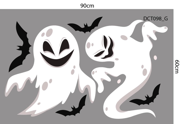 Combo Decal Trang Trí Halloween Bí Ngô Và Những Người Bạn Bí Ẩn