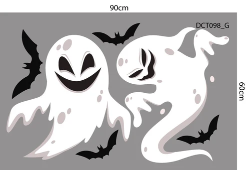 Combo Decal Trang Trí Halloween Bí Ngô Và Những Người Bạn Bí Ẩn