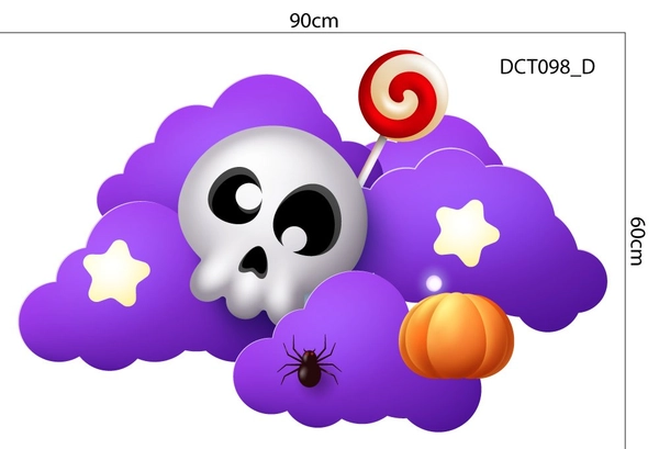 Combo Decal Trang Trí Halloween Bí Ngô Và Những Người Bạn Bí Ẩn
