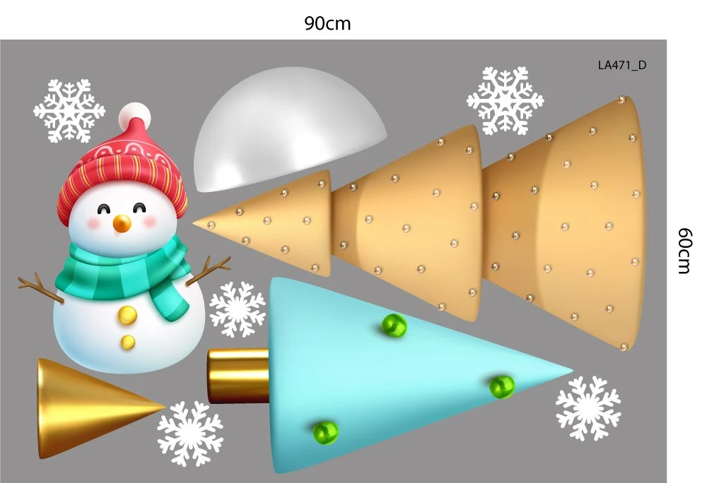 Combo Decal Trang Trí Noel Merry Chistmas Người Tuyết Và Những Người Bạn