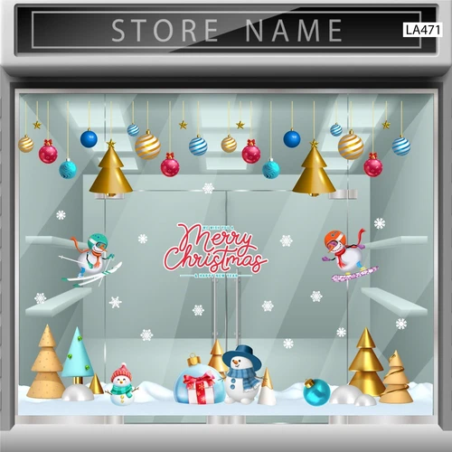 Combo Decal Trang Trí Noel Merry Chistmas Người Tuyết Và Những Người Bạn