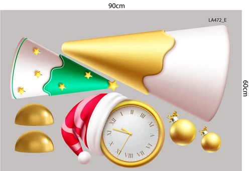 Combo Decal Trang Trí Noel Merry Chistmas Ông Già Noel Và Những Hộp Quà Xinh Xắn