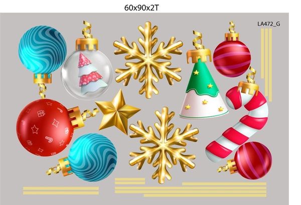Combo Decal Trang Trí Noel Merry Christmas Ông Già Noel Và Những Hộp Quà Xinh Xắn