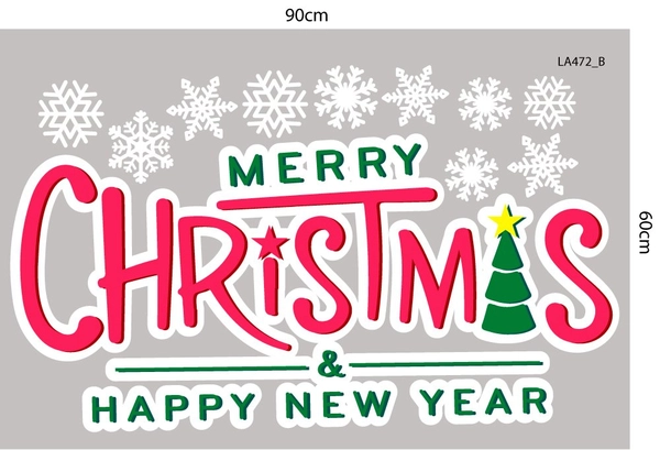 Combo Decal Trang Trí Noel Merry Christmas Ông Già Noel Và Những Hộp Quà Xinh Xắn