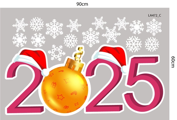 Combo Decal Trang Trí Noel Merry Christmas Ông Già Noel Và Những Hộp Quà Xinh Xắn