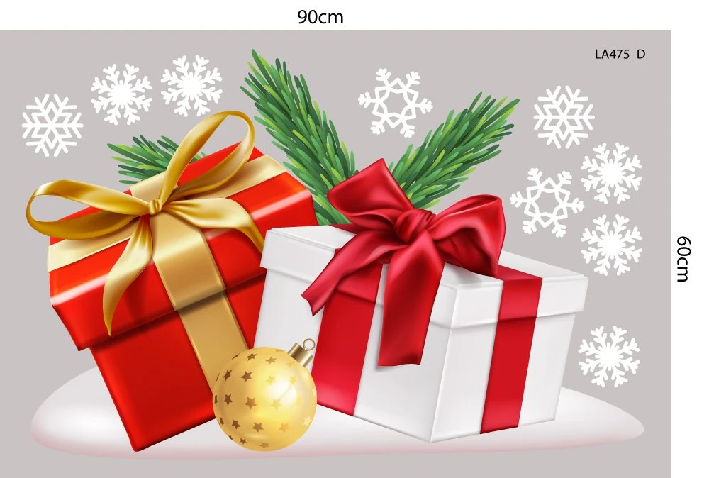 Combo Decal Trang Trí Noel Merry Chistmas Ông Già Noel Và Những Người Bạn Phát Quà