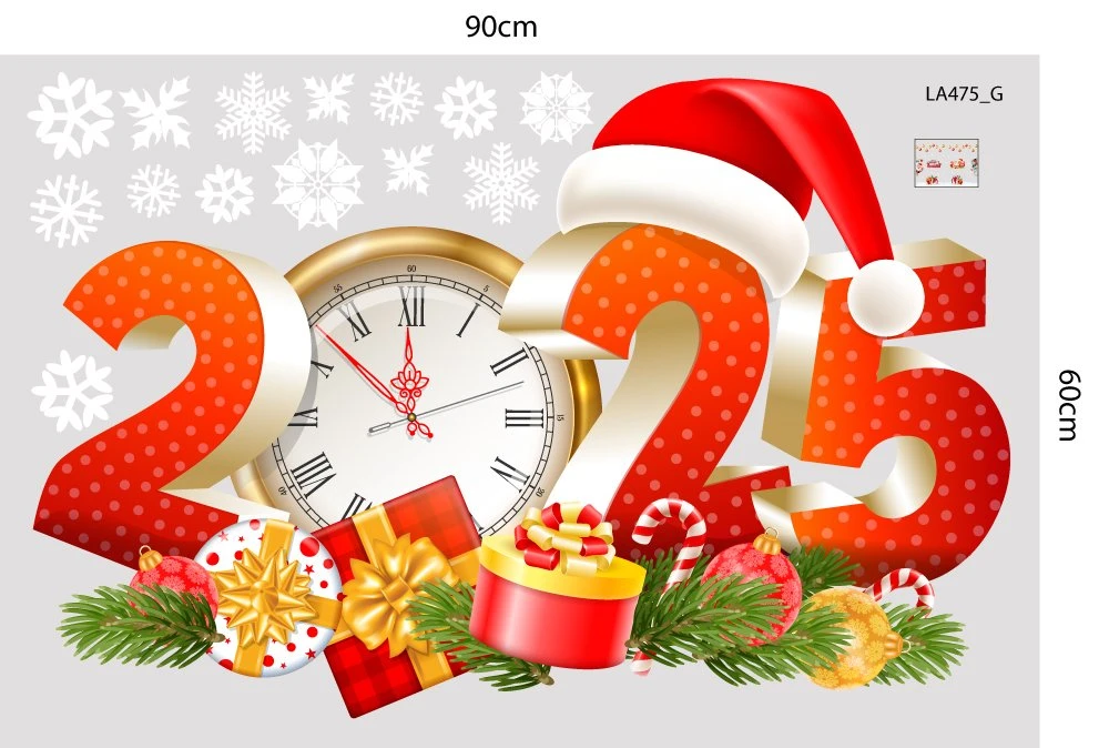 Combo Decal Trang Trí Noel Merry Chistmas Ông Già Noel Và Những Người Bạn Phát Quà