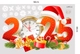 Combo Decal Trang Trí Noel Merry Christmas Ông Già Noel Và Những Người Bạn Phát Quà