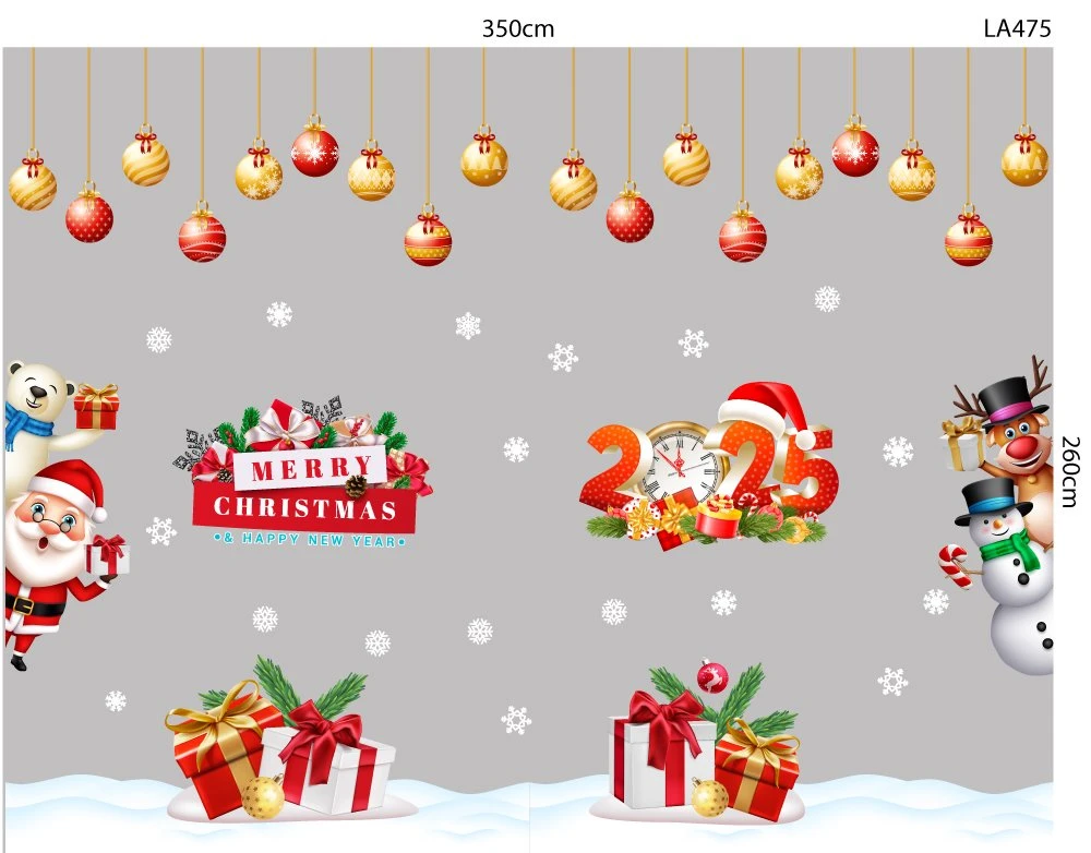 Combo Decal Trang Trí Noel Merry Chistmas Ông Già Noel Và Những Người Bạn Phát Quà