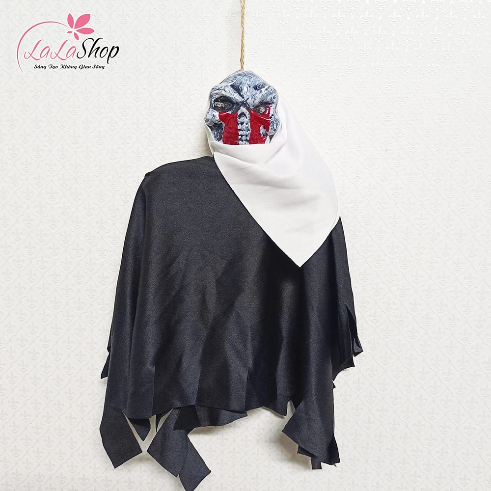 Đồ treo trang trí Halloween Bóng Ma Đáng Sợ Có Đèn Led Và Tiếng Cười