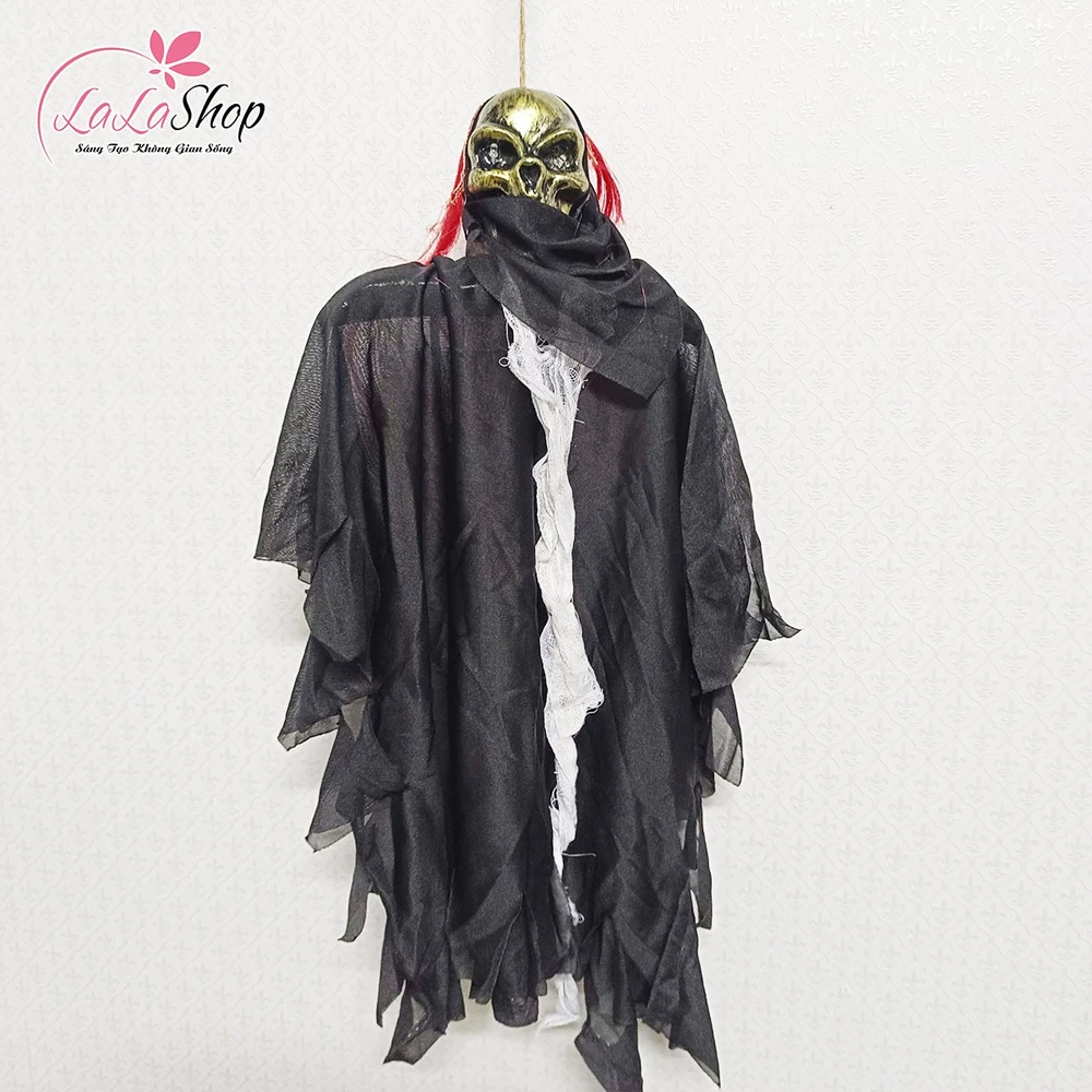 Đồ treo trang trí Halloween Bóng Ma Đáng Sợ Có Đèn Led Và Tiếng Cười