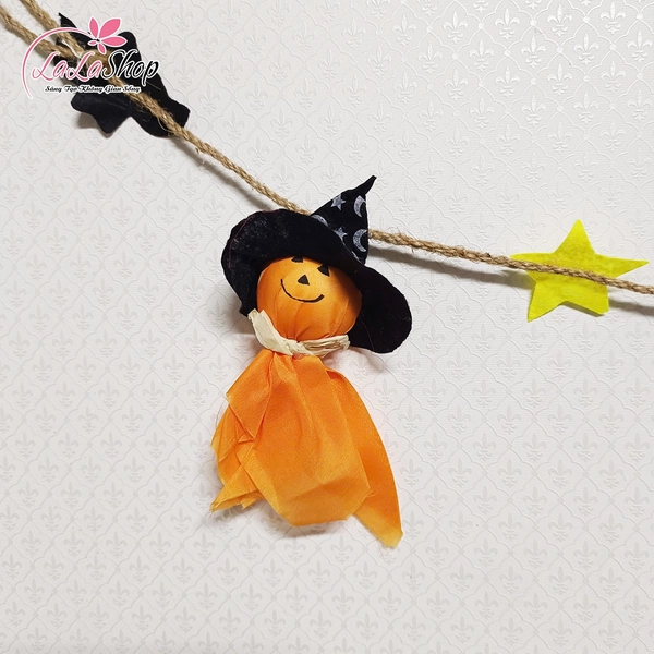 Đồ treo trang trí Halloween Dây Treo Bù Nhìn Phù Thủy Dài 1m