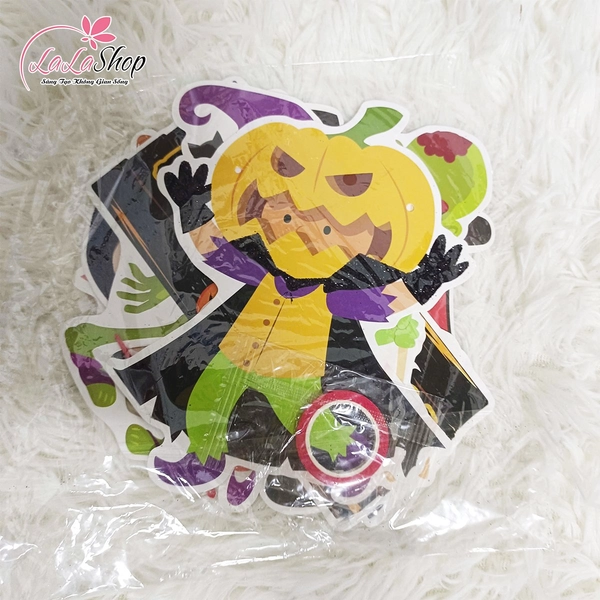 Đồ treo trang trí Halloween Set Dây Treo 7 Hình Bá Tước Dracula Và Xác Sống Vui Nhộn