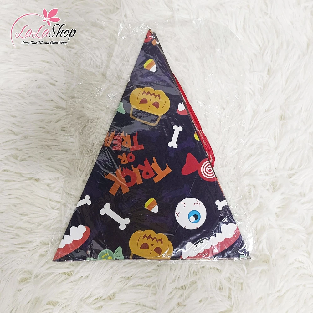 Đồ treo trang trí Halloween Set Dây Treo 8 Hình Tam Giác Họa Tiết Halloween