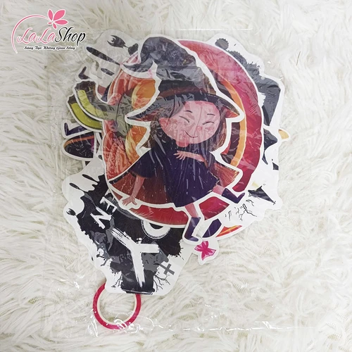 Đồ treo trang trí Halloween Set Dây Treo 9 Hình Phù Thủy Và Bí Ngô Kẹo