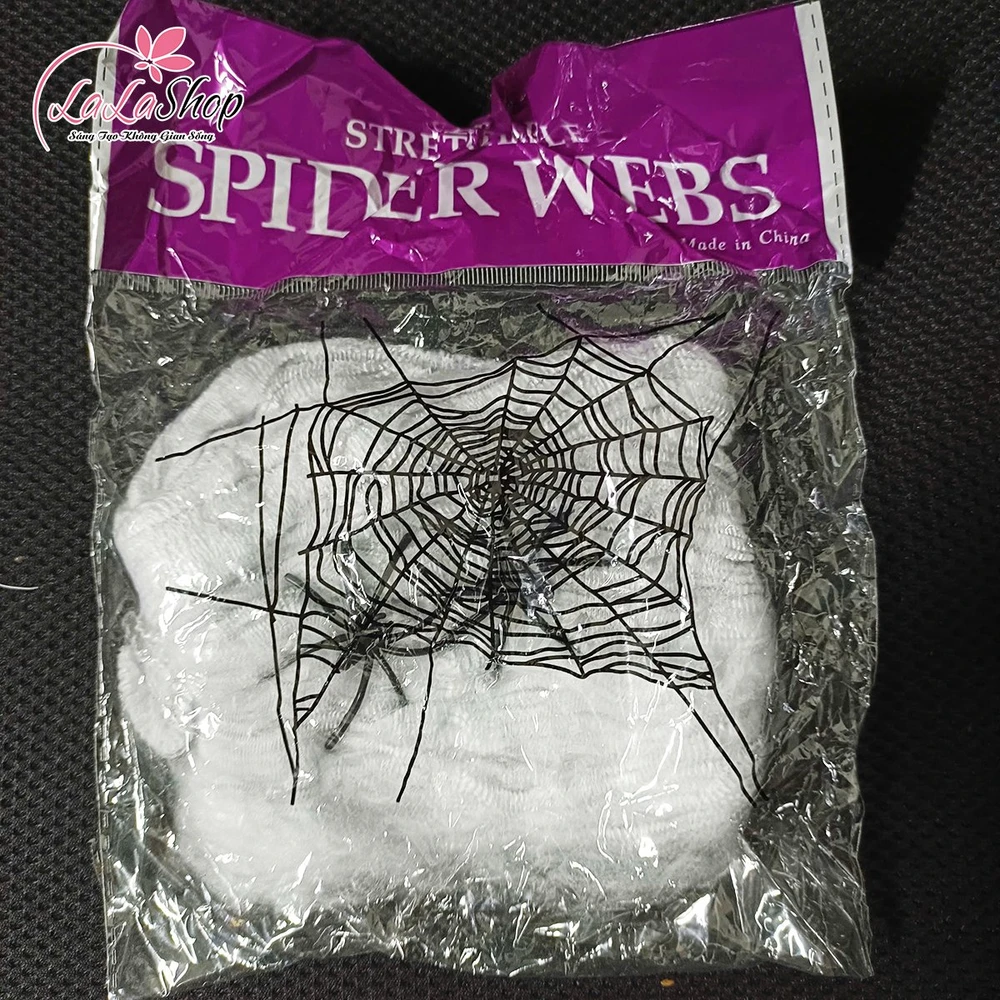 Phụ Kiện Trang Trí Halloween Tơ Nhện Và Cặp Nhện Đen