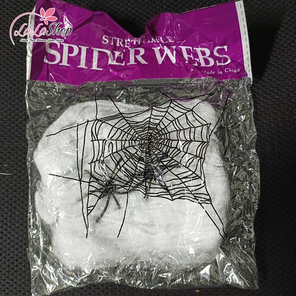 Phụ Kiện Trang Trí Halloween Tơ Nhện Và Cặp Nhện Đen