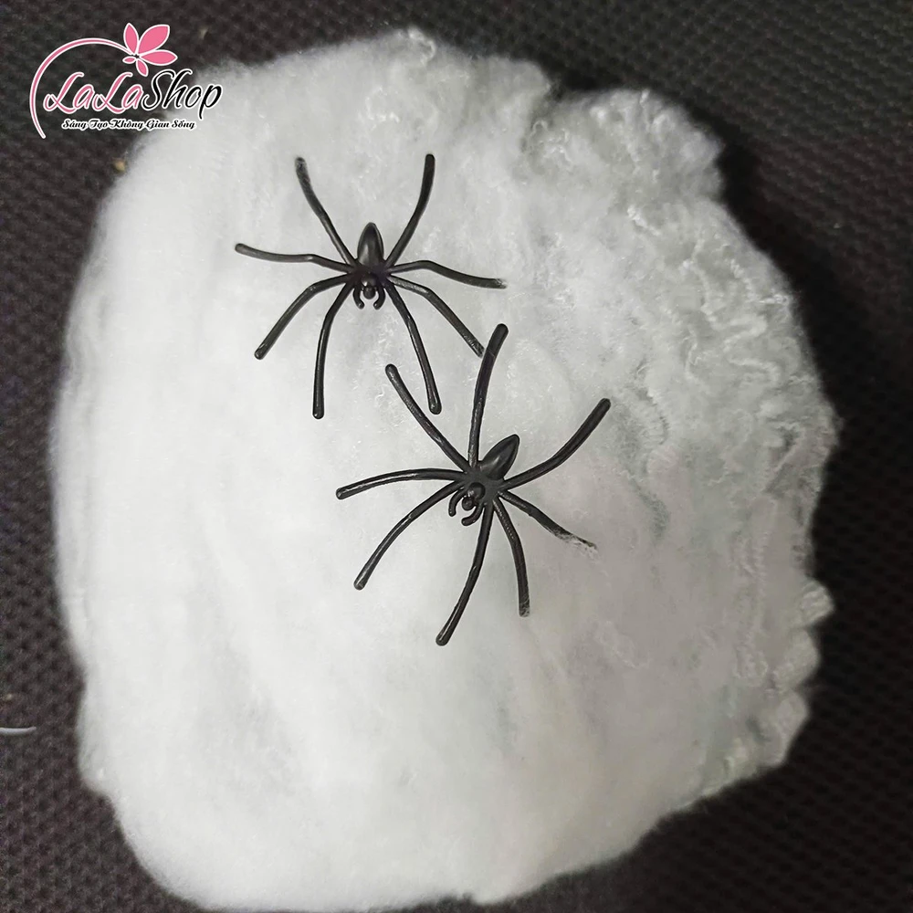 Phụ Kiện Trang Trí Halloween Tơ Nhện Và Cặp Nhện Đen