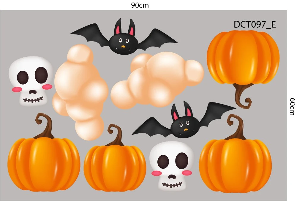 Combo Decal Trang Trí Halloween Bá Tước Dracula Và Xác Sống Hài Hước