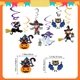 Đồ treo trang trí Halloween Set Dây Treo Lò Xo 6 Hình Phù Thủy Và Bóng Ma Bí Ẩn