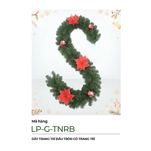 Dây Thông Trang Trí Đầu Tròn Có Trang Trí 2m1