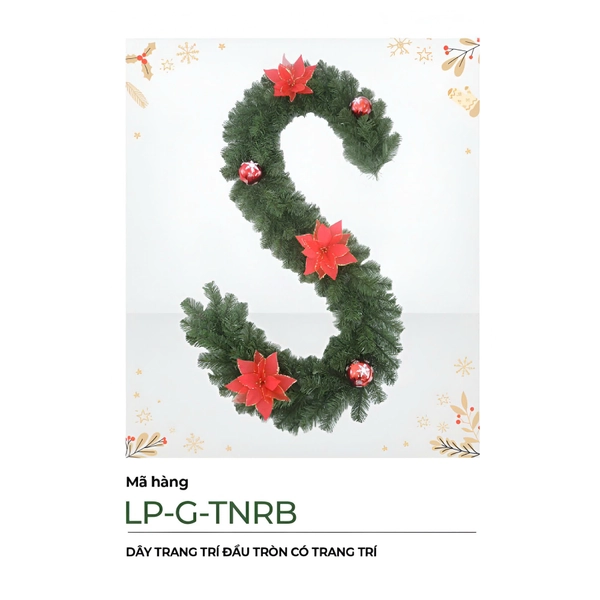 Dây Thông Trang Trí Đầu Tròn Có Trang Trí 2m1