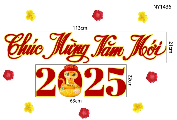 Decal Trang Trí Tết Ất Tỵ 2025