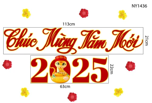 Decal Trang Trí Tết Ất Tỵ 2025