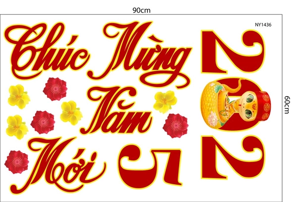 Decal Trang Trí Tết Ất Tỵ 2025